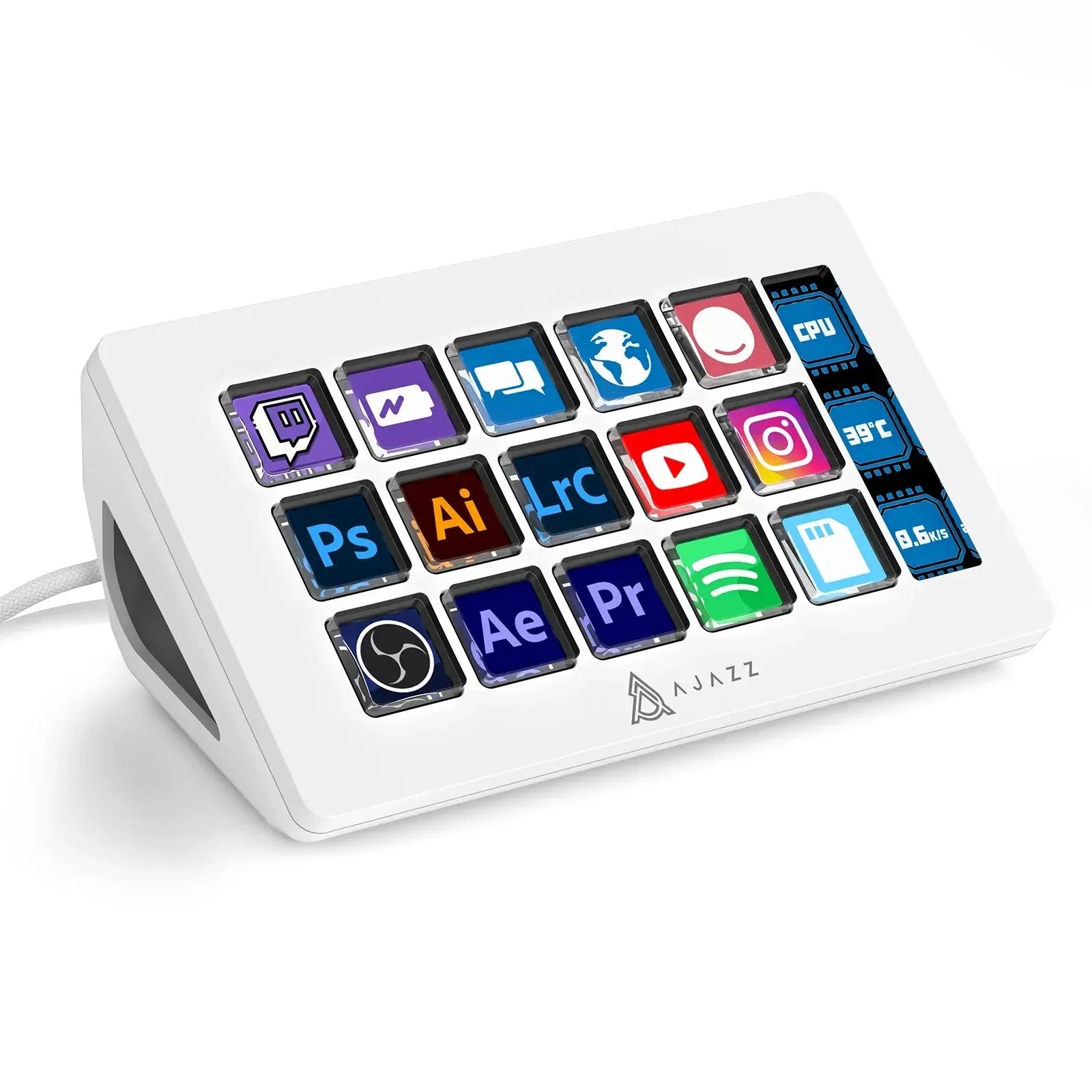 AJAZZ AKP153 – Stream Deck 15 Boutons & Écran Latéral RGB TechVisio
