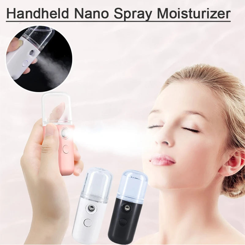 Nano Mister 30 ml Mini Face Humidifier Portable Facial Sprayer USB Rechargeable Handy Skin Care Machine for Face Hydrating TechVisio
