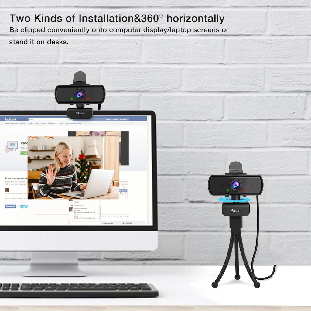 Webcam 2K FIFINE K420 – Autofokus | 108° | Omni-Mikrofon | Plug & Play