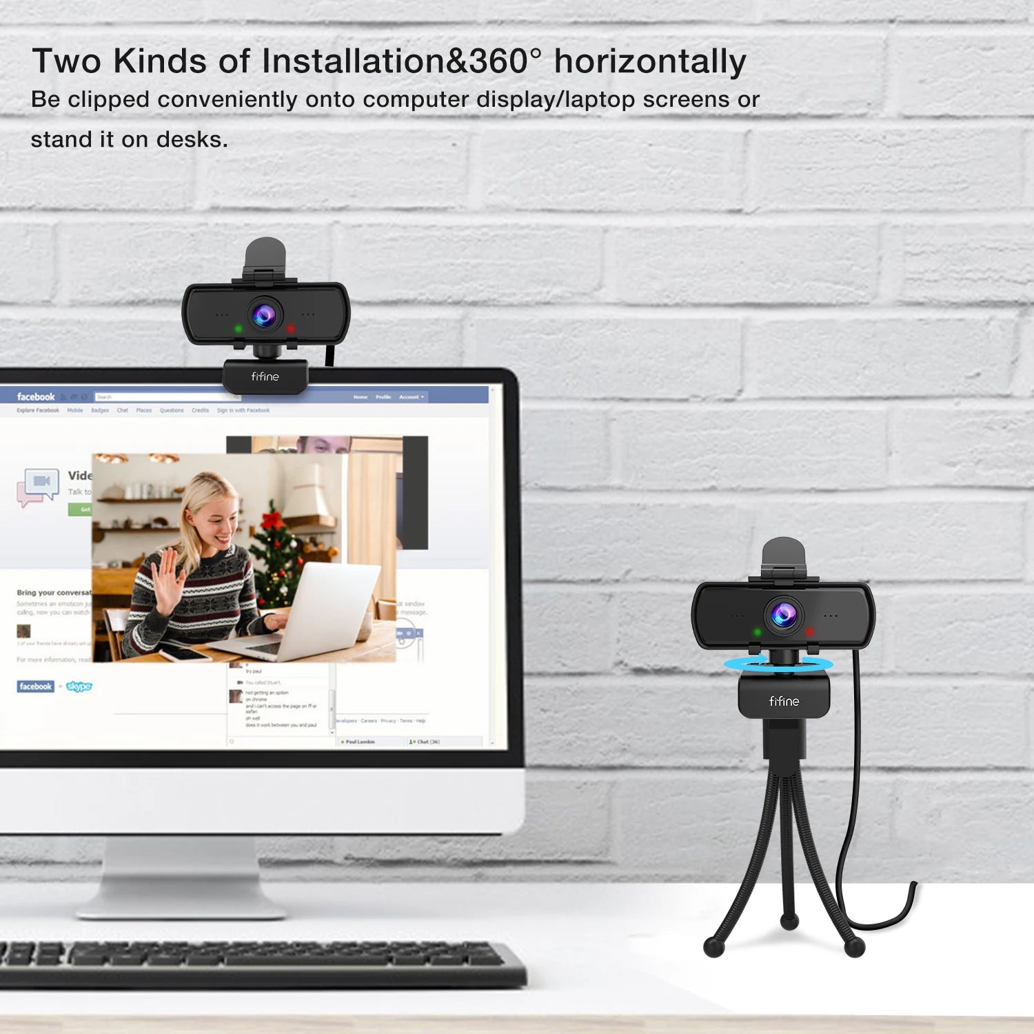 Webcam 2K FIFINE K420 – Autofokus | 108° | Omni-Mikrofon | Plug & Play