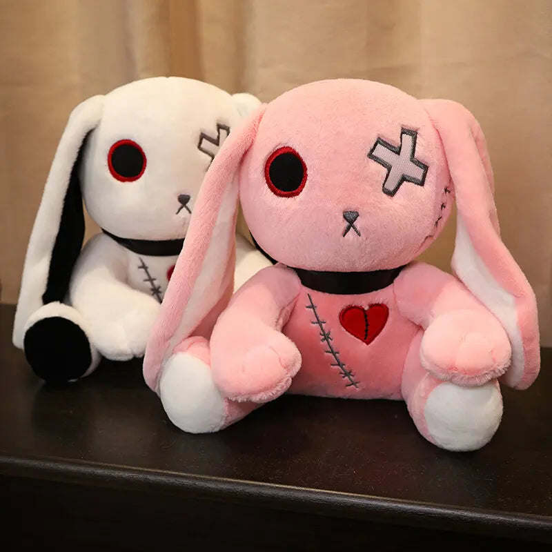 Spooky Gothic Bunny Stuffed Crazy Rabbit Plush Toys, Spooky Gothic Bunny Stuffed Animal Cute Horror Dreadful Bunny Doll, For Hal TechVisio