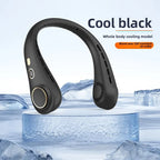 USB Hanging Neck Fan Portable Bladeless Mini Rechargeable Mute LED Digital Display Electric Air Cooler Handheld TechVisio