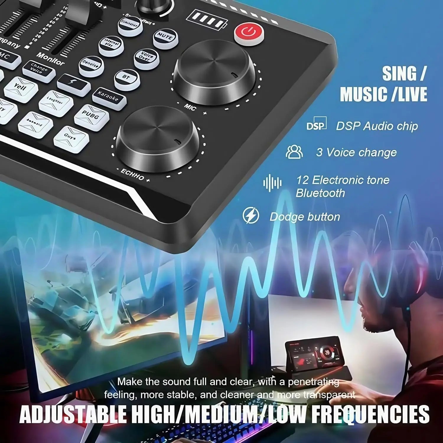 F998 Streaming Kit – Professional Live Sound Card + BM-800 Condenser Microphone, Bluetooth 5.0