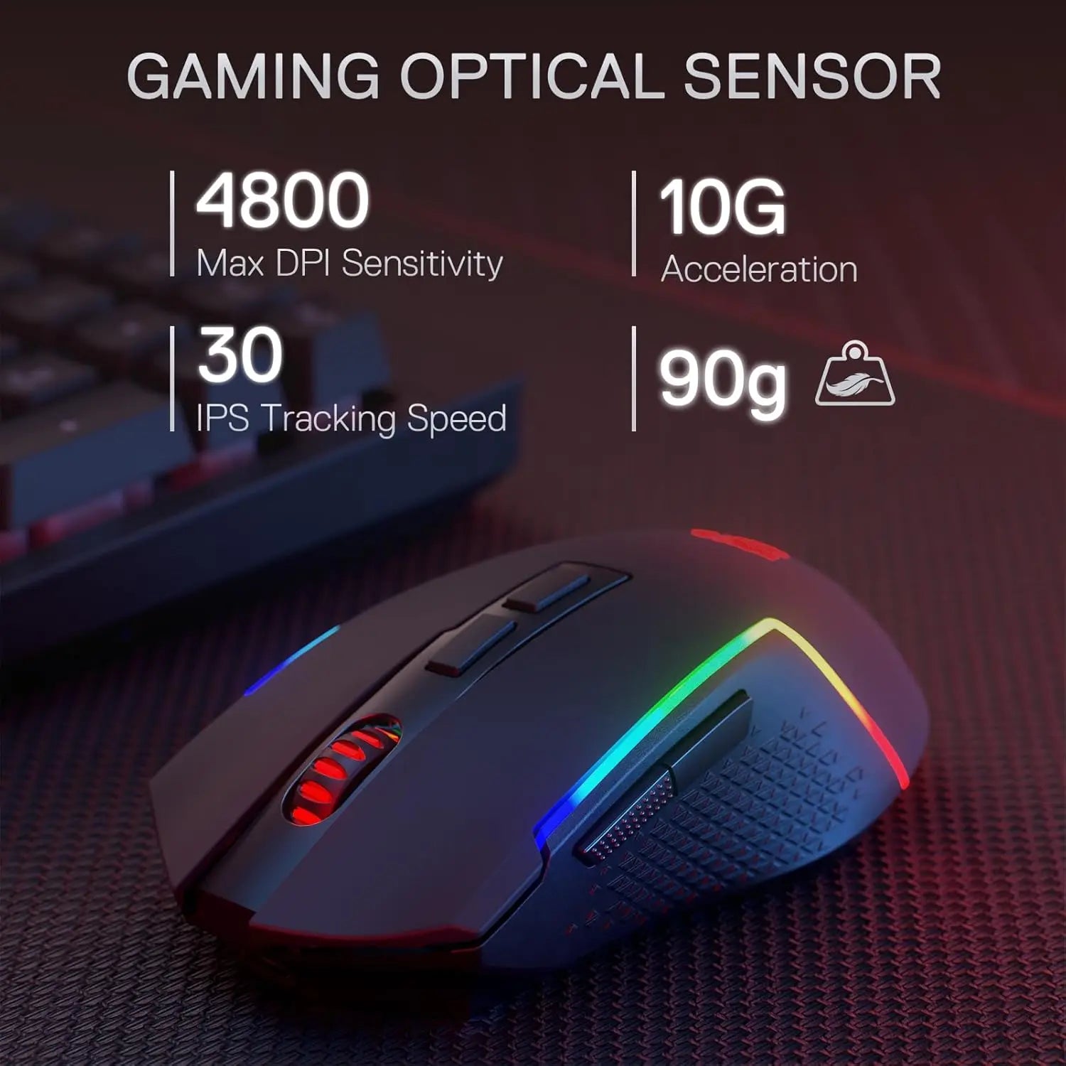 Redragon S142 Gaming Tastatur-Maus-Kombination – Kabellos, RGB, 98 Tasten, 5 DPI, Win & Mac