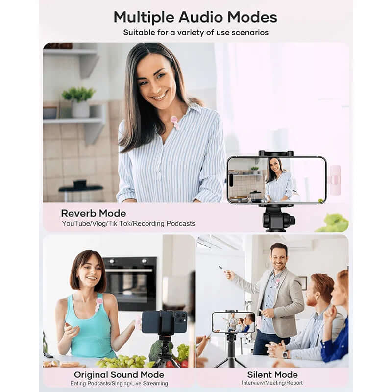 Micro Lavalier Sans Fil Basix — Anti-bruit iPhone USB-C Android TechVisio