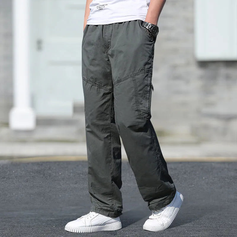 Men's Pants New Cargo Pants Outdoor Casual Pants Cotton Comfortable Thin Style Sweatpants Multi-Pocket Work Pants TechVisio