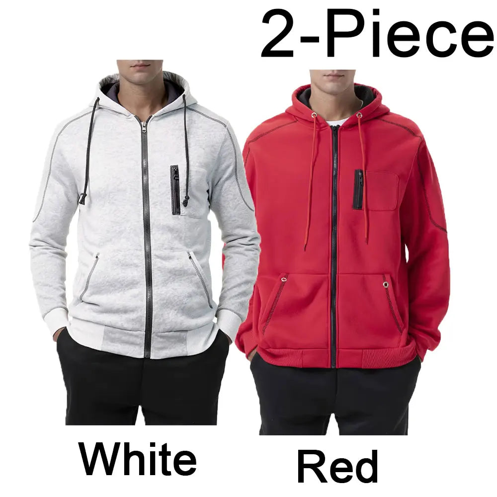 Men's Full Zip Hoodie Jacket Hooded Plain Pocket Sports Outdoor Daily Sports Hot Stamping Designer Basic Casual Sweatshirts TechVisio