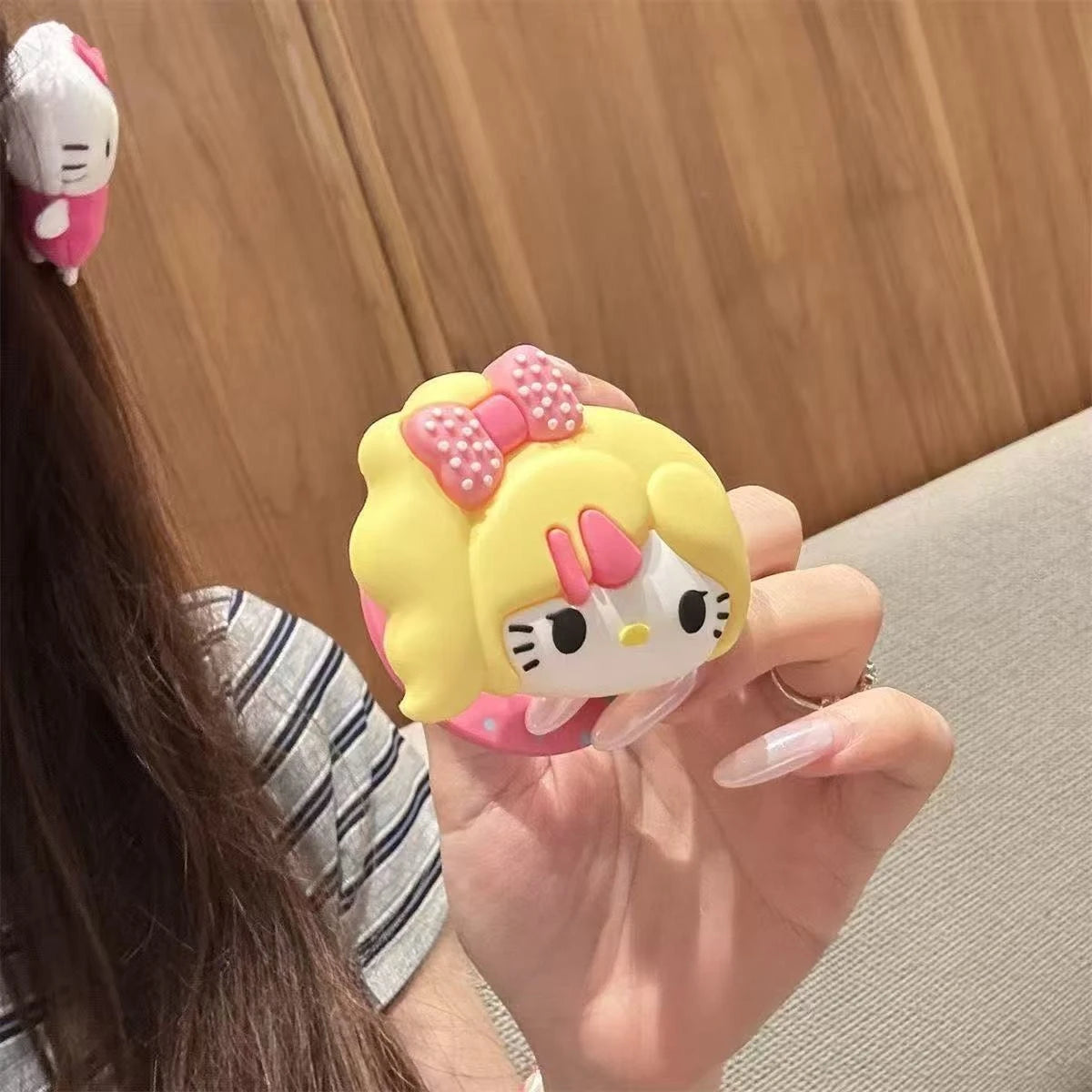 Support Téléphone Magnétique MagSafe Kawaii 3D – Silicone Pliable
