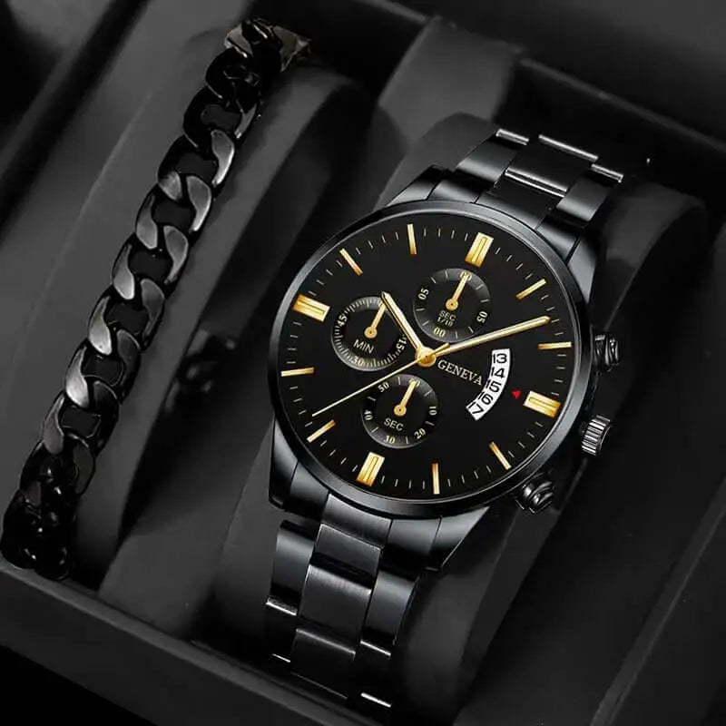 Montre Quartz Homme – Acier Inoxydable Style Fashion Luxe DEYROS
