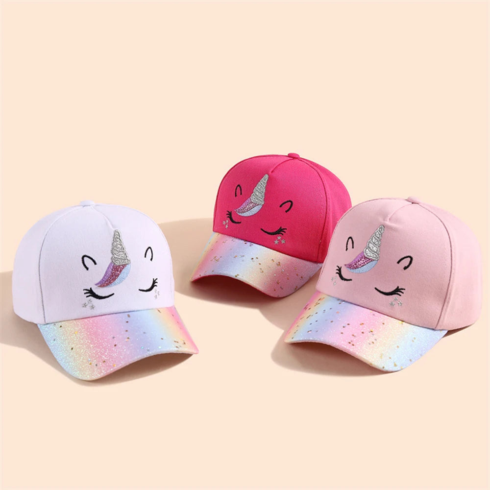 Cartoon Cute Baseball Cap For Girls Baby Sun Hats Casual Hip Hop Snapback Caps Unicorn Sport Travel Hiking Hat For Kids TechVisio