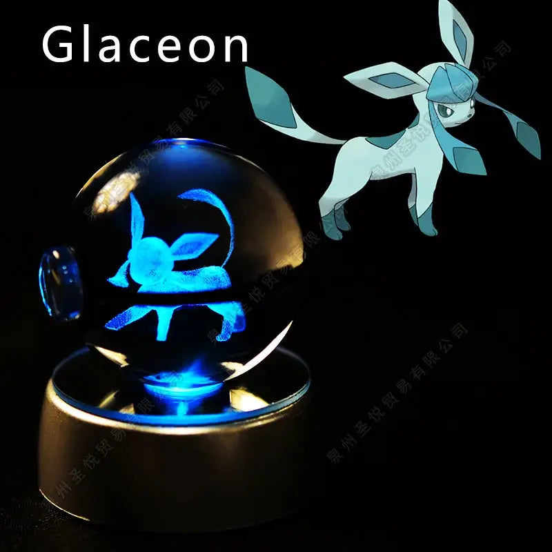 Boule de Cristal Pokémon 3D LED – 36 Personnages, Socle Lumineux, Cadeau TechVisio