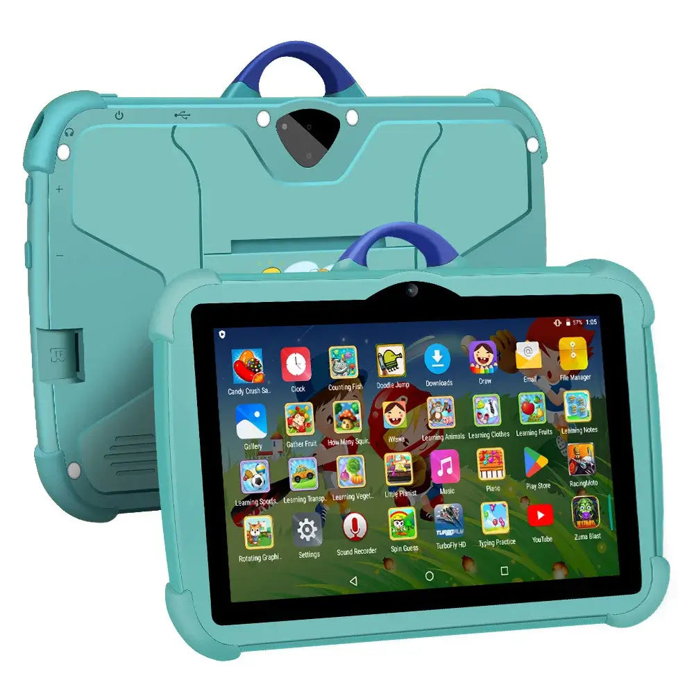 7 Inch Kids Tablet PC with Android 13 Quad Core 4GB RAM 64GB ROM Educational Learning Children's Favorite Cheap Simple Design TechVisio