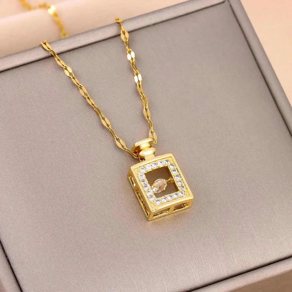 Collier  Zircon Doré ZAKOL