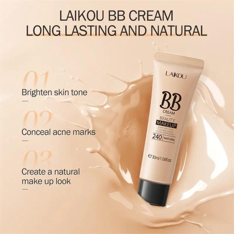 BB Cream Base Makeup Long Lasting Waterproof Brighten Skin Tone Cover Blemishes 30ml Concealer Foundation Liquid Face Makeup TechVisio