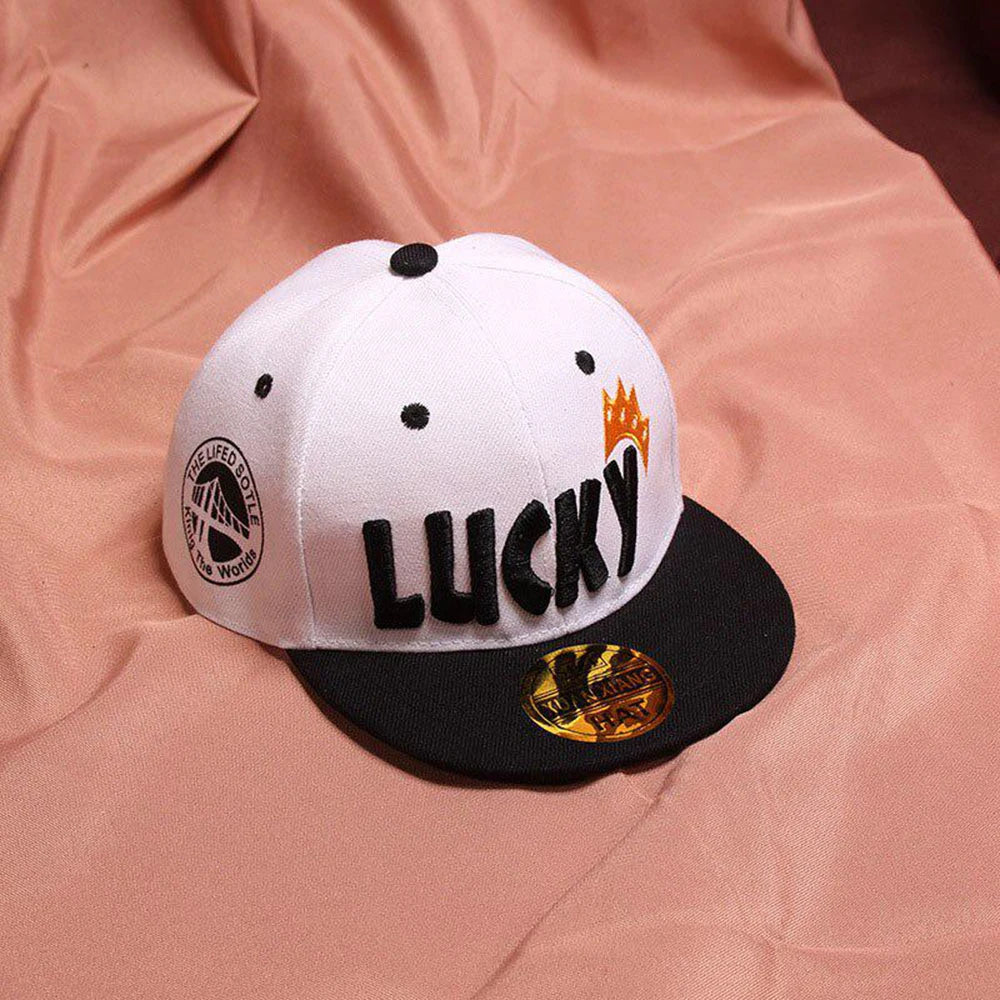 Children's Peaked Caps Lucky Baby Boys Sun Hat Embroidery Cotton Girls Baseball Cap Kids Children Hip Hop Hat 3-10 Years TechVisio