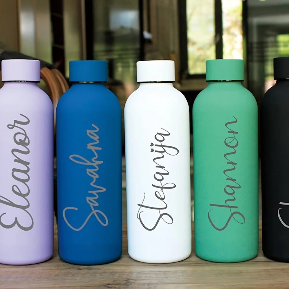 Custom Name Thermos Large Vacuum Flask 304 Stainless Steel Portable Thermos Bottle 0.5L Outdoor Sports Water Bottle Travel Mug TechVisio