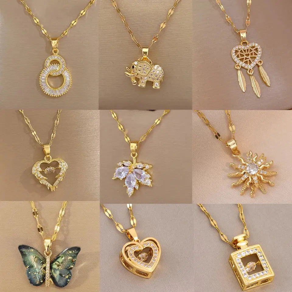 Collier  Zircon Doré ZAKOL