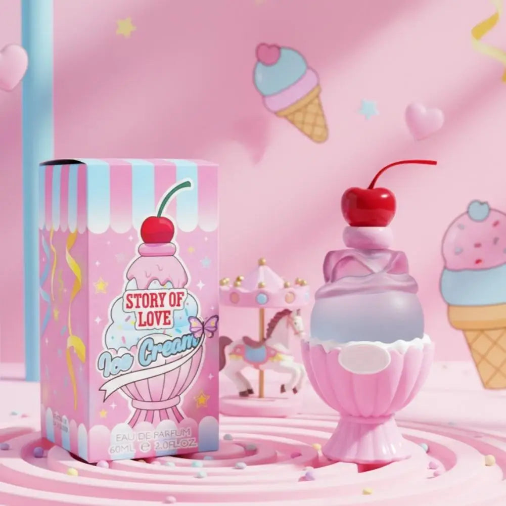 Story Of Love Cherry Ice Cream Perfume - Long-lasting Fragrance Unique Ice Cream Flavor - Middle Eastern Women's Eau De Toilette TechVisio