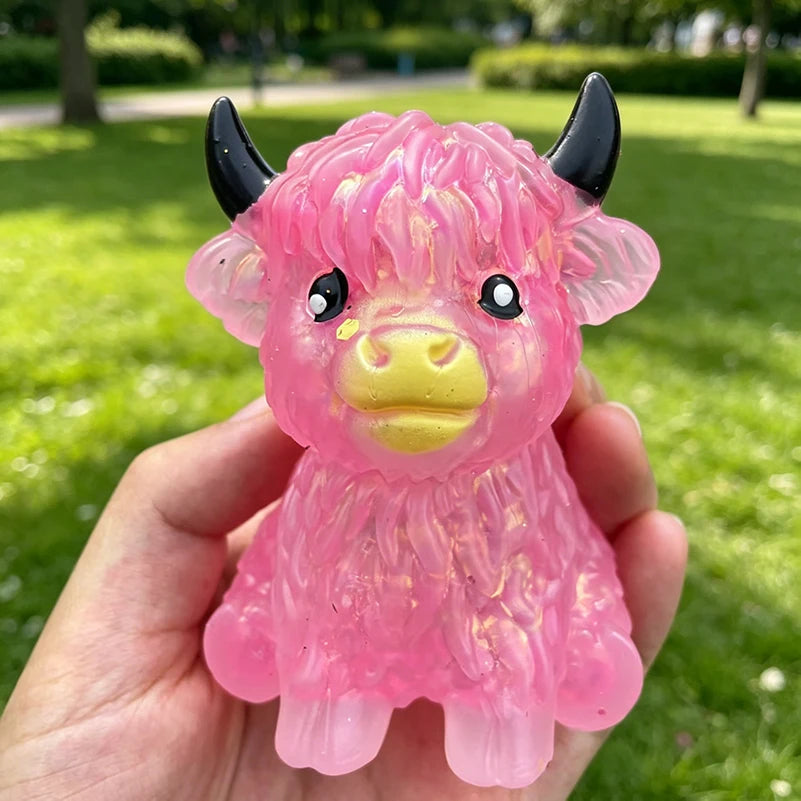 Cute Maltose Squishy Glitter Highland Cow Squeeze Toys Soft Animal Slow Rising Anti Stress Relieve Anxiety Sensory Fidget Toy TechVisio