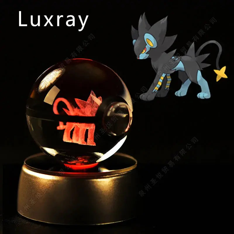 Boule de Cristal Pokémon 3D LED – 36 Personnages, Socle Lumineux, Cadeau TechVisio