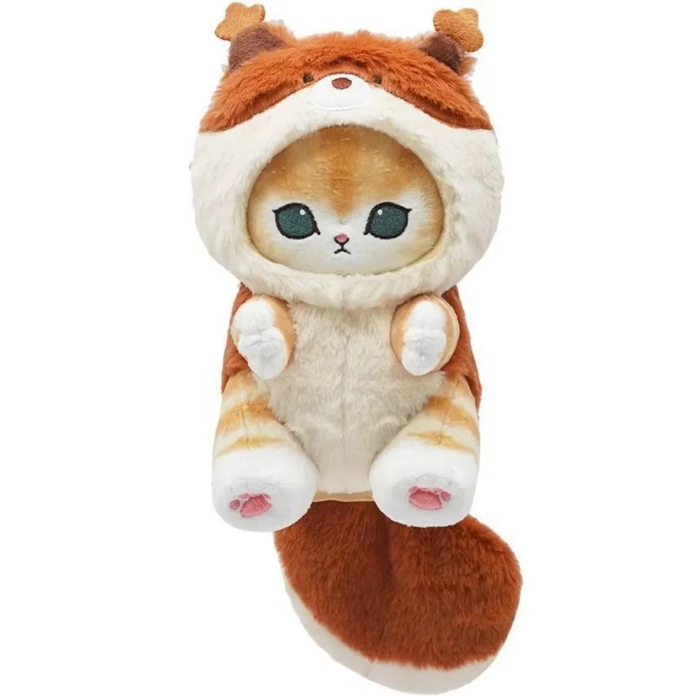 Cute Cat Disguised as a Long-Tailed Animal Plush Keychain Pendant Small Doll Gift Soft Keyring for Animal Lovers TechVisio