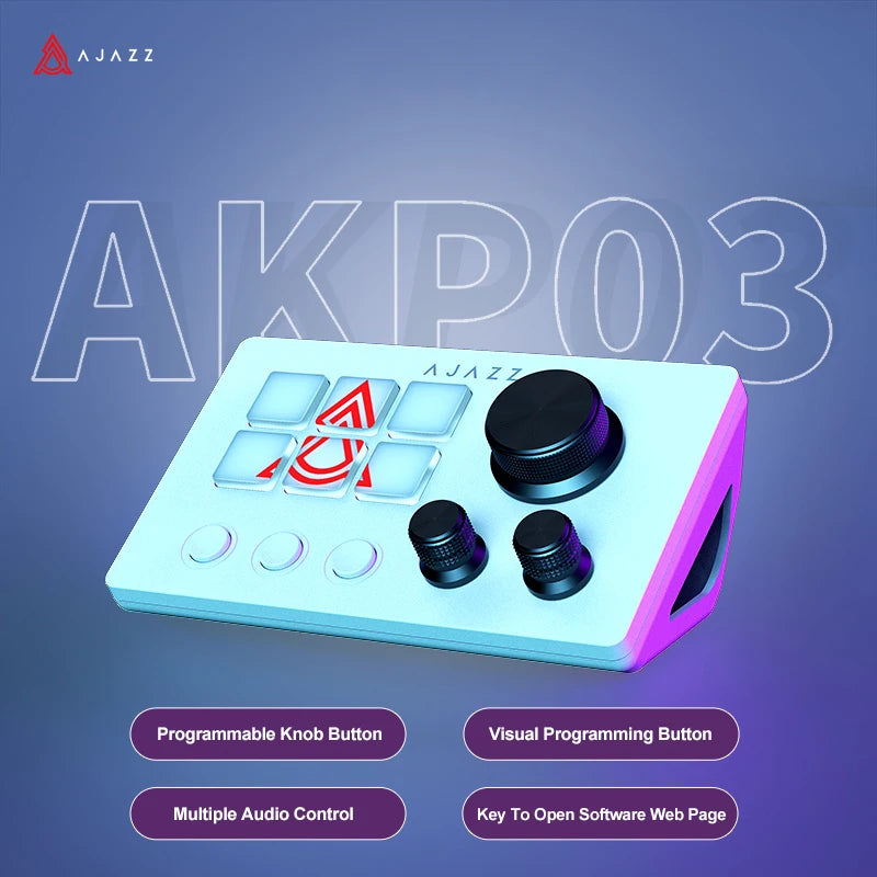 Ajazz AKP03E/153E Programmable Macro Keyboard – Mini Desktop Console, Multi-Scenario