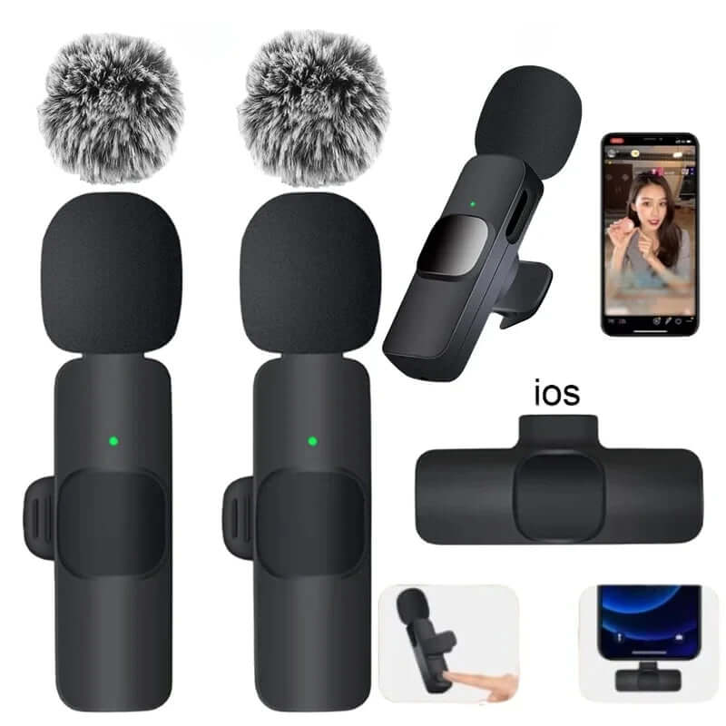 Micro Lavalier Sans Fil 2.4G Basix — Anti-bruit iPhone Android TechVisio