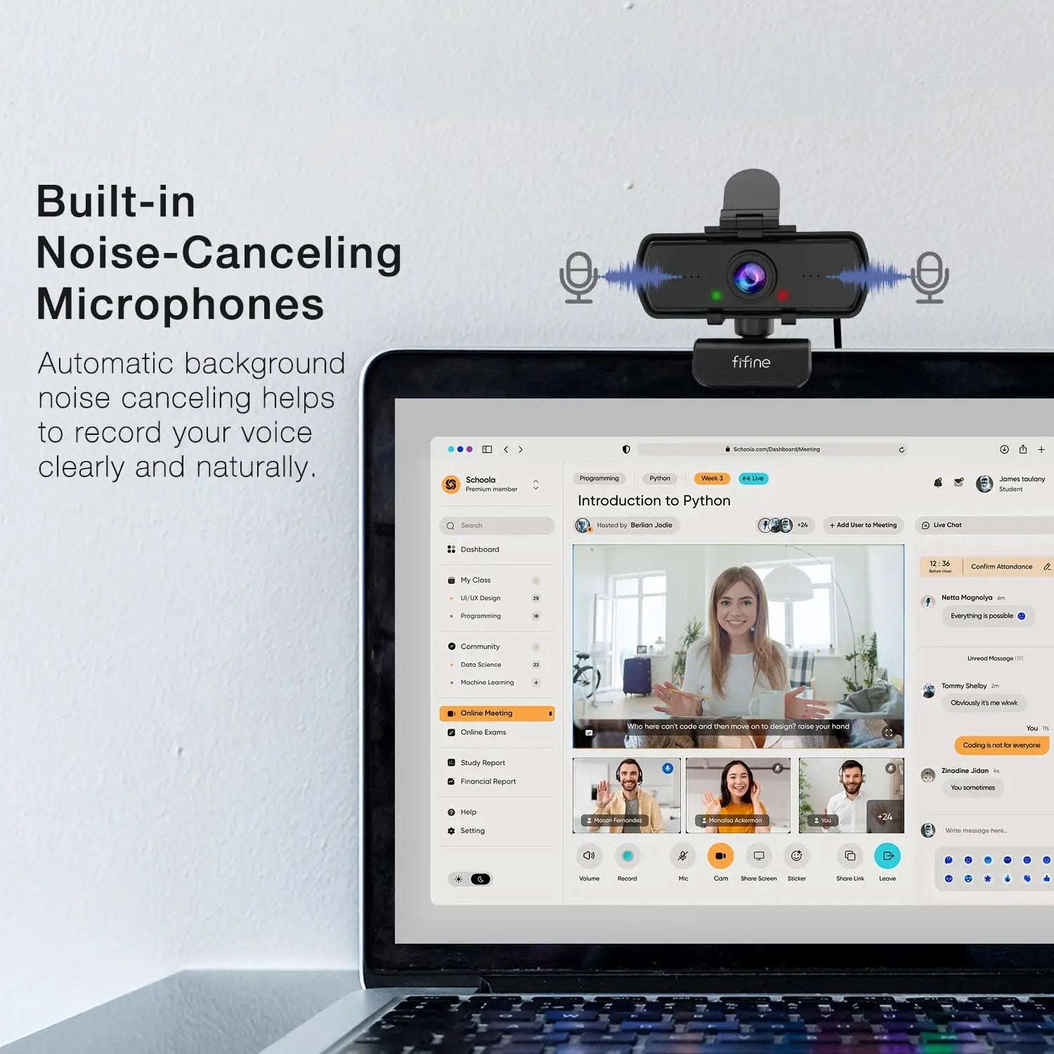 Webcam 2K FIFINE K420 – Autofocus | 108° | Micro Omni | Plug & Play TechVisio