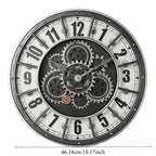 Retro Industrial Roman Wall Clock Gear Rotation Clock Living Room Decorative Wall Clock Stylish Silent Wall Clock Quartz Clock TechVisio