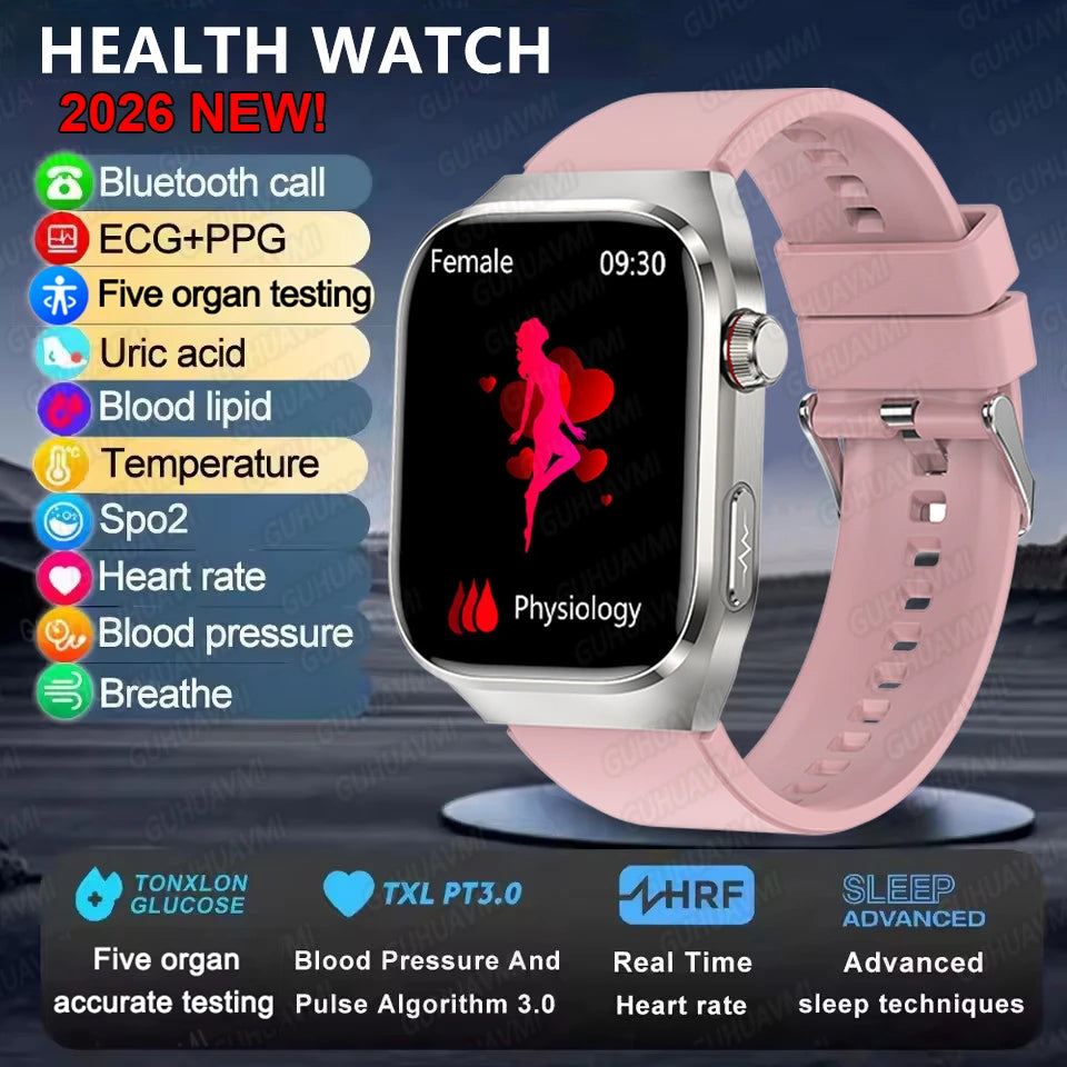 Smartwatch Gesundheit KI – EKG, SpO2, AMOLED, IP68