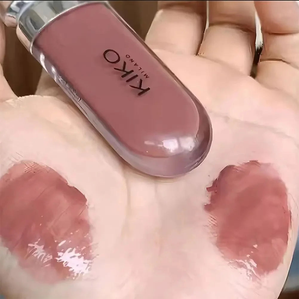 Original Kiko 3D Mirror Lip Glaze Waterproof Non Fading and Non Stick Cup Gentle Bean Paste Color Fine Shiny Point Charm Red TechVisio