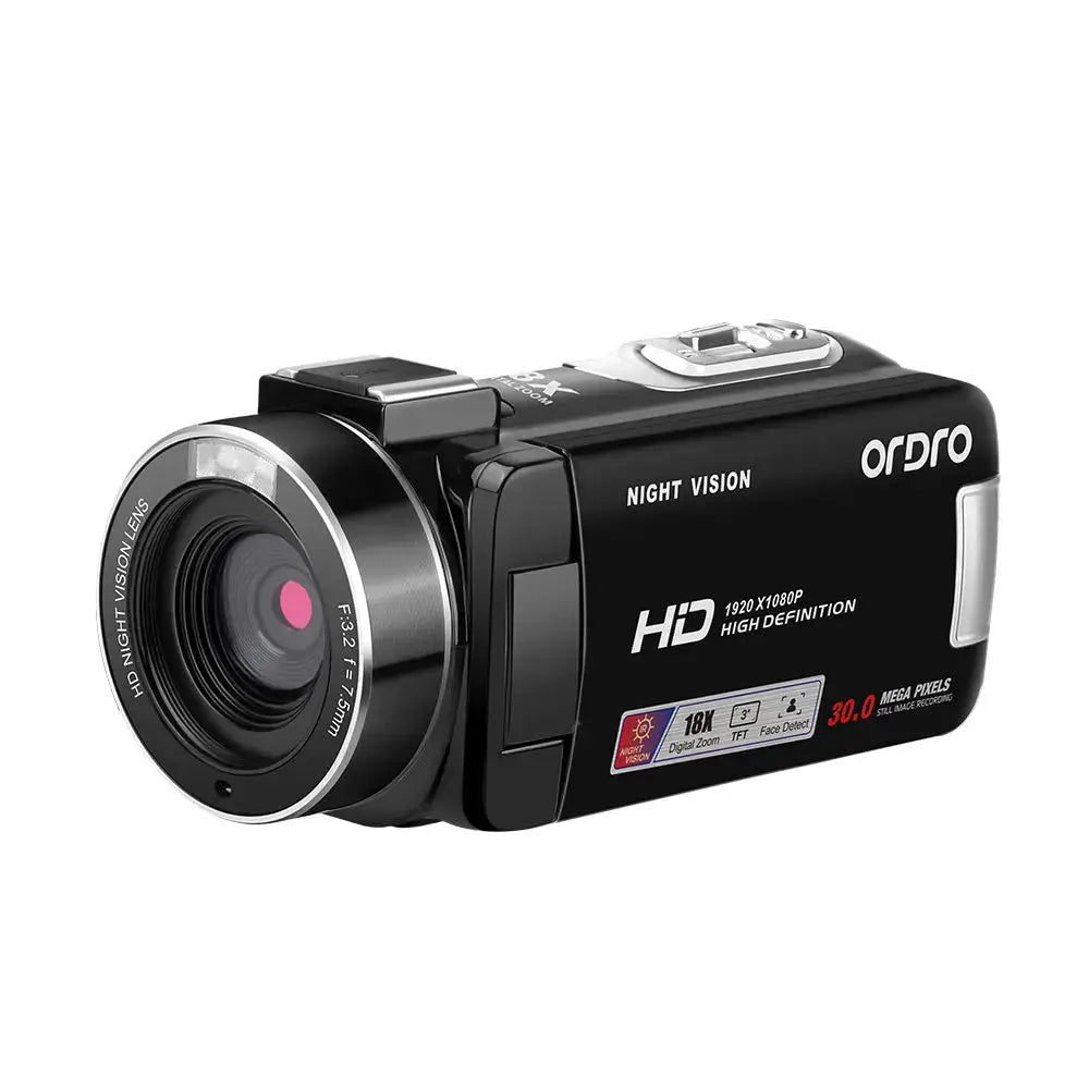 Caméscope ORDRO B320 – Full HD 1080P | Vision Nocturne IR | Zoom 18x TechVisio