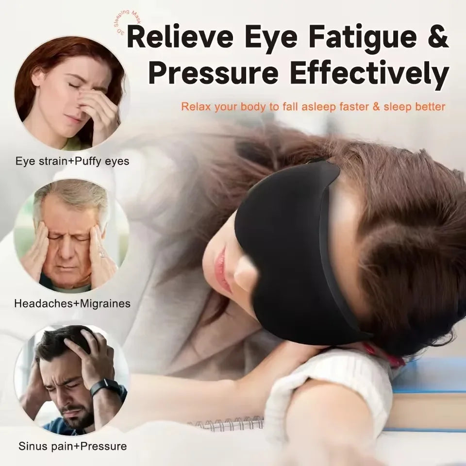3D Contoured Sleep Mask – 100% Blackout | Zero Pressure | 6 Colors