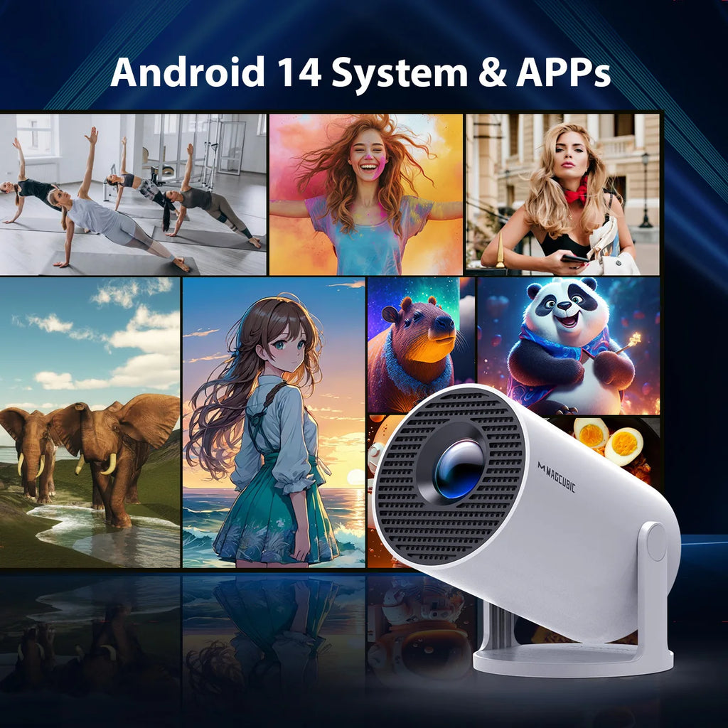 Magcubic HY300 Pro – Mini-Projektor Android 14 | Wi-Fi 6 | 200 Zoll | 290 ANSI