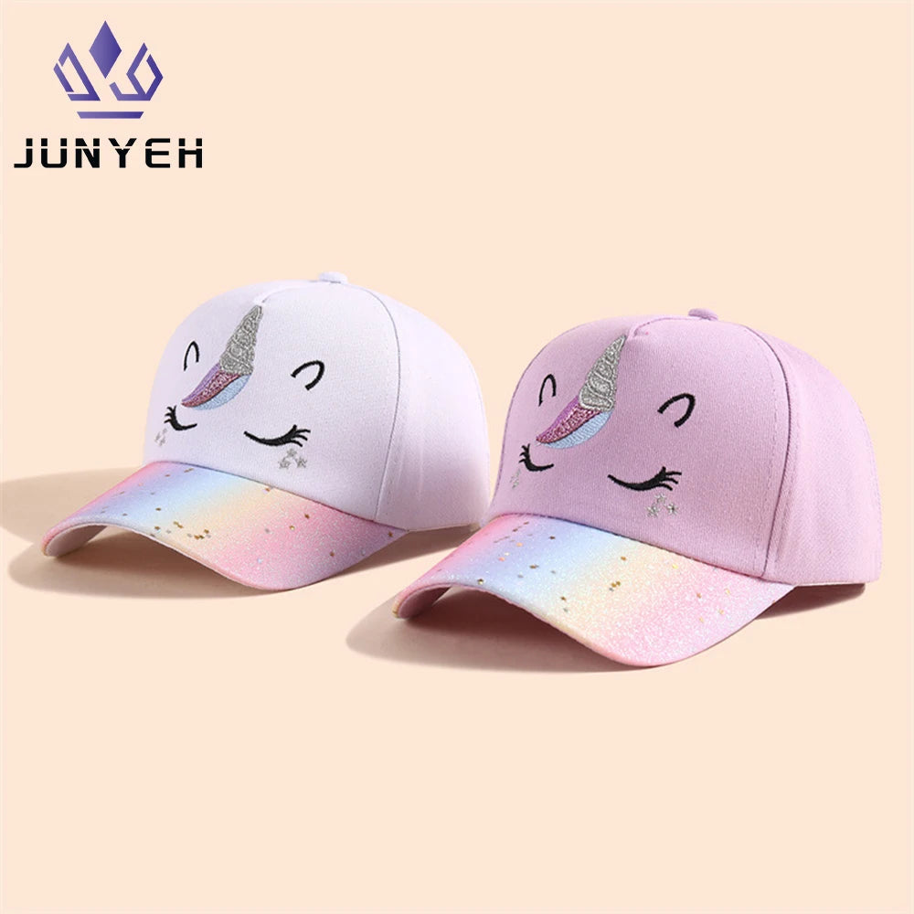 Cartoon Cute Baseball Cap For Girls Baby Sun Hats Casual Hip Hop Snapback Caps Unicorn Sport Travel Hiking Hat For Kids TechVisio