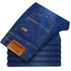 2025 New Business Men's Jeans Casual Comfortable Straight Stretch Fashion male Classic Premium Blue Black Denim trousers TechVisio
