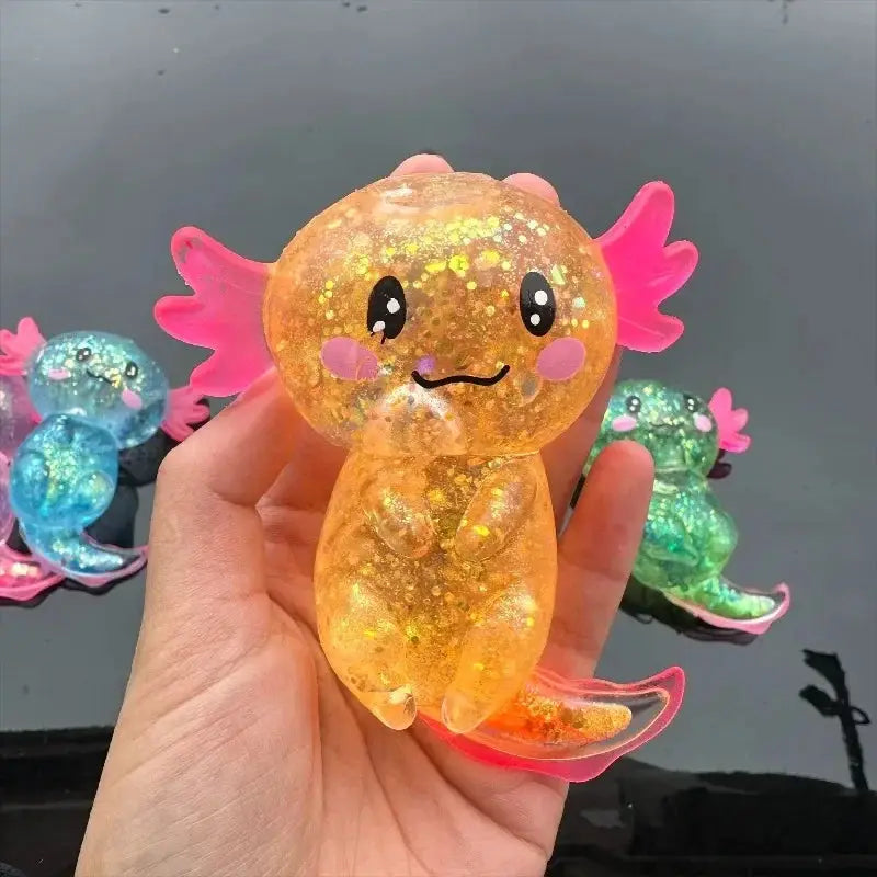 Squishy Axolotl Anti-Stress Slow-Rising – TPE Ultra-Doux, ASMR, 4 Coloris TechVisio