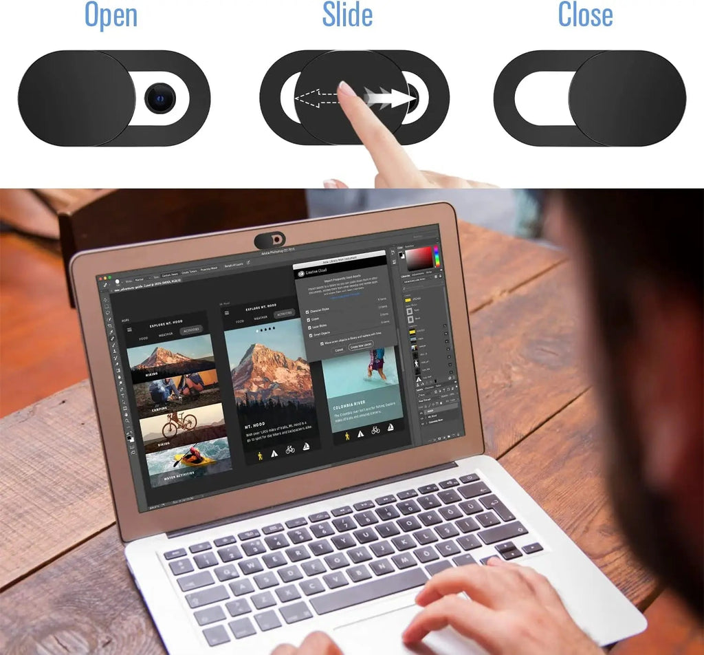 Webcam Cover Shutter Magnet Slider Plastic Camera Cover for iPad Tablet Web Laptop Pc Camera Mobile Phone Lenses Privacy Sticker TechVisio