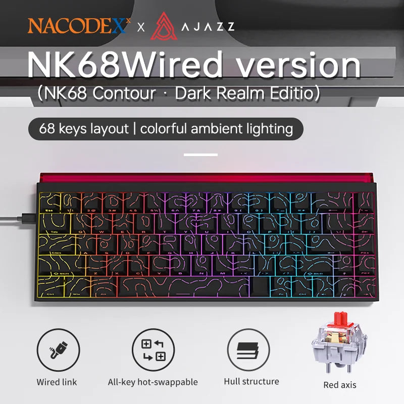 AJAZZ NK68 – 68-Key Hot-Swap RGB Mechanical Keyboard