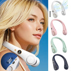 USB Hanging Neck Fan Portable Bladeless Mini Rechargeable Mute LED Digital Display Electric Air Cooler Handheld TechVisio