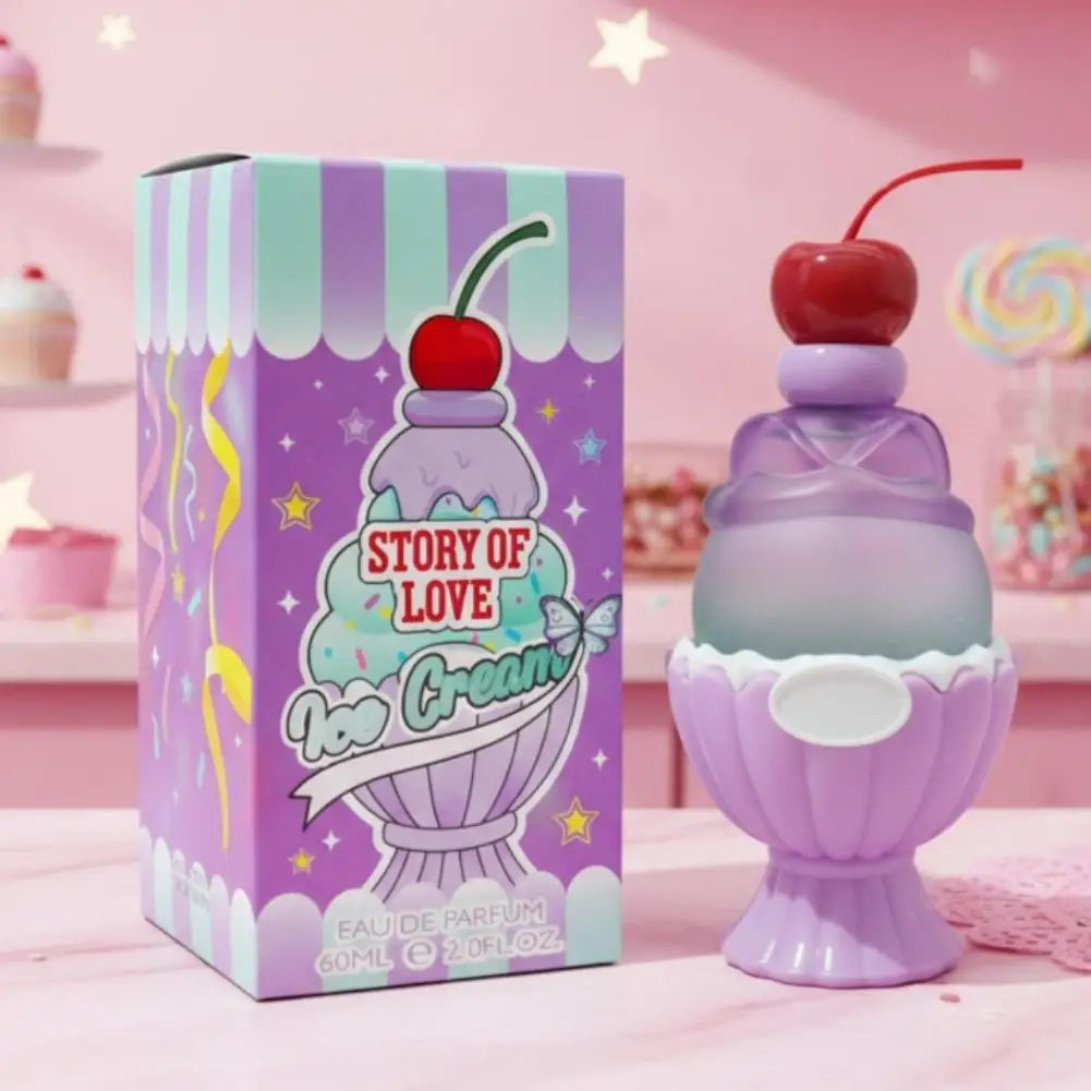 Story Of Love Cherry Ice Cream Perfume - Long-lasting Fragrance Unique Ice Cream Flavor - Middle Eastern Women's Eau De Toilette TechVisio