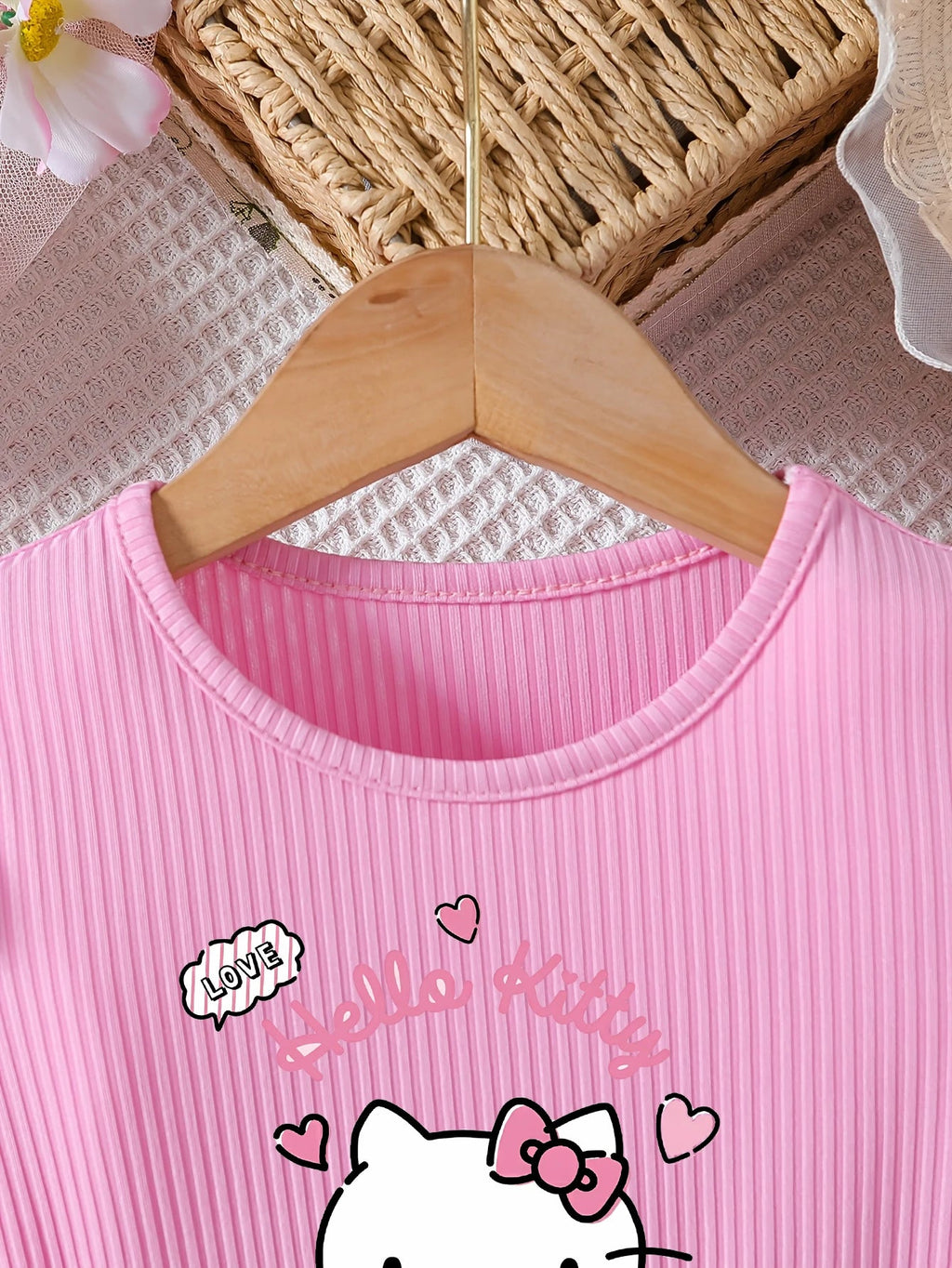 Hello Kitty Princess Kids Outfit, European & American Style Girls' Dress, Pink Rose Tulle Princess Dress TechVisio