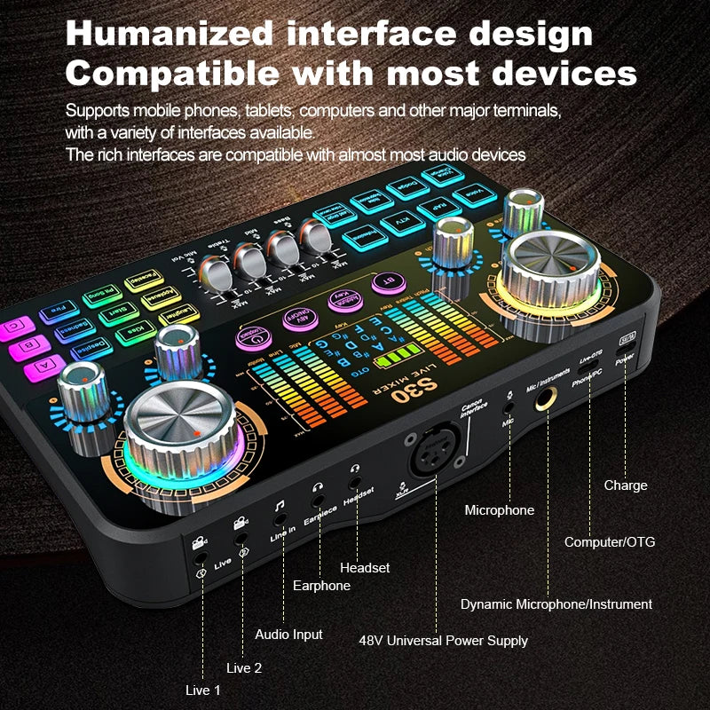 FUHAM S30 Mischpult – DJ-Soundkarte | Effekte & Stimmwechsler