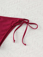 Women Thong Bikini Set Side Lace-up Sexy Swimsuit Bandage Neck Tie Swimwear Adjustable Brazilian Style Bikini Underwear TechVisio