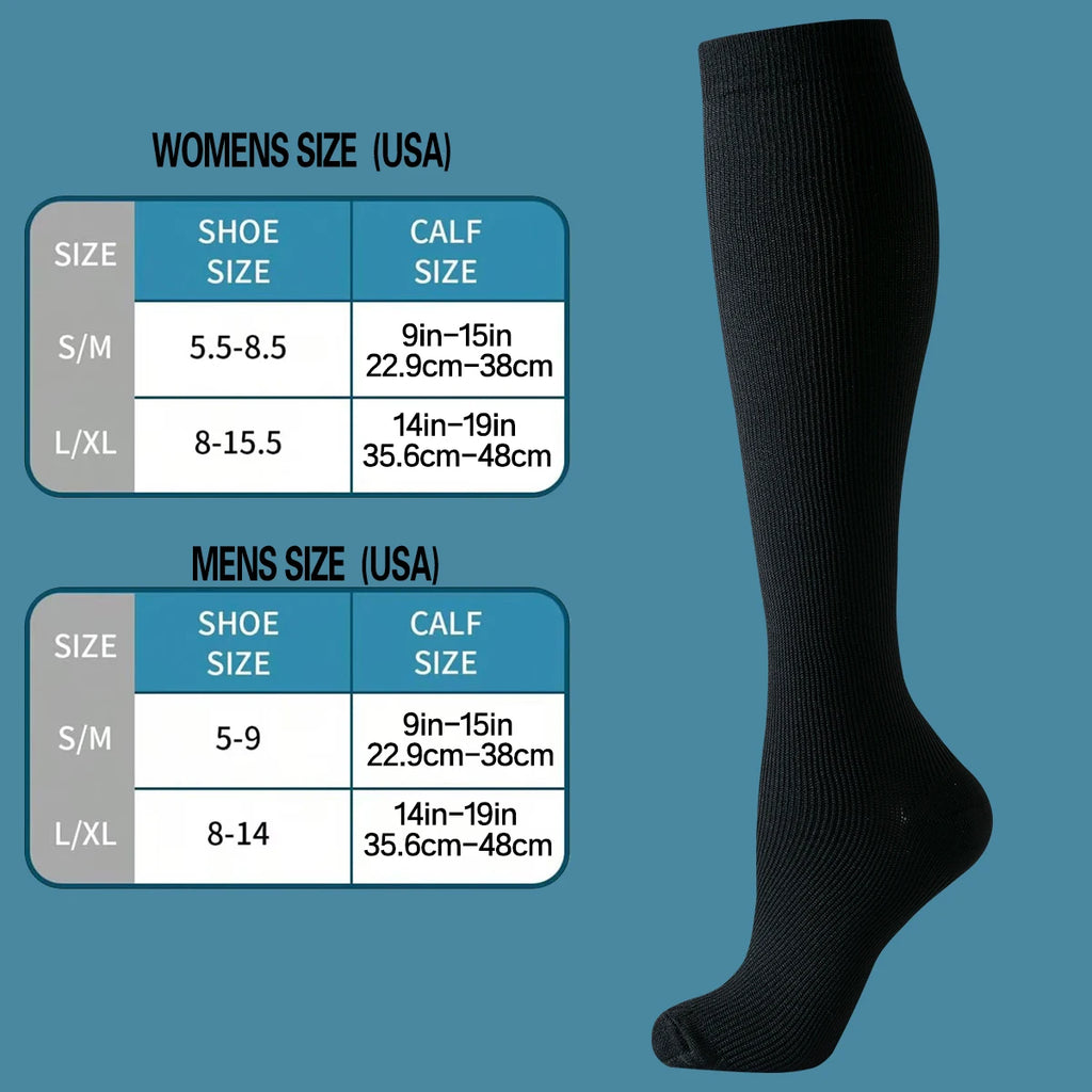 Chaussettes Compression Genoux – Pack 6 Paires Nylon