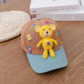 3D Bear Kids Baseball Hat Cartoon Doll Children Peaked Cap 1-5year Baby Duck Tongue Hat Cute Boys Girls Outdoor Sunscreen Visors TechVisio