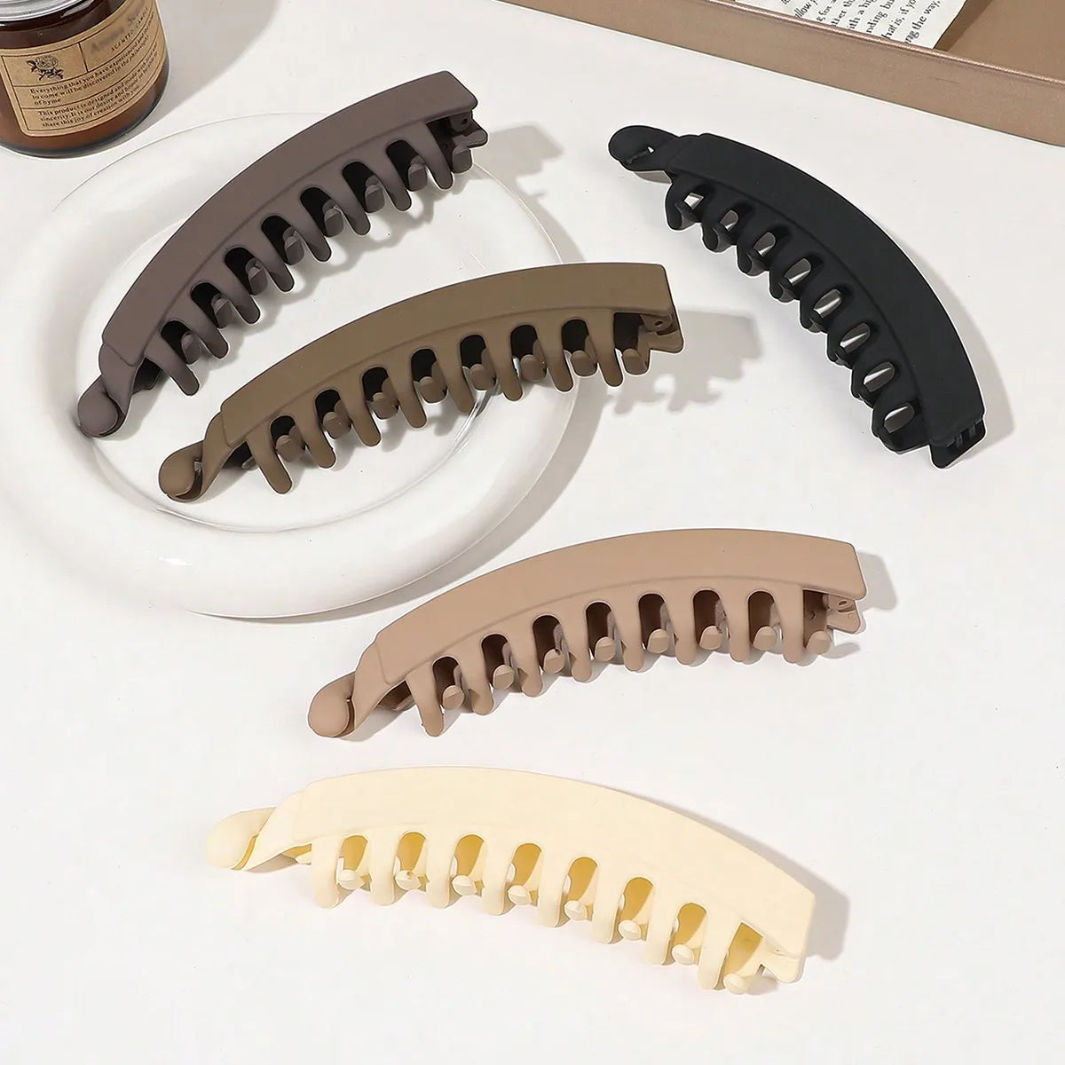 5 Pieces Banana Hair Clips for Women Strong Grip Non-Slip Hair Claws for Thick Hair 5 Inch Versatile Hair Accessories for Gift TechVisio