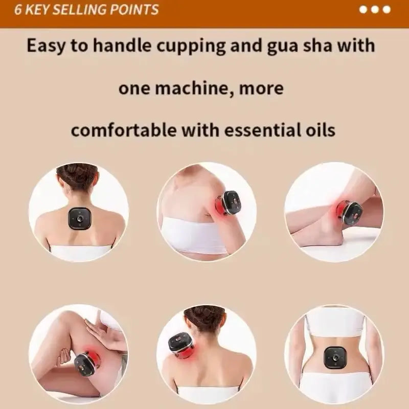 Ventouses Électriques Massage EMS – Infrarouge, Chaleur, Colonne Cervicale, Rechargeable TechVisio