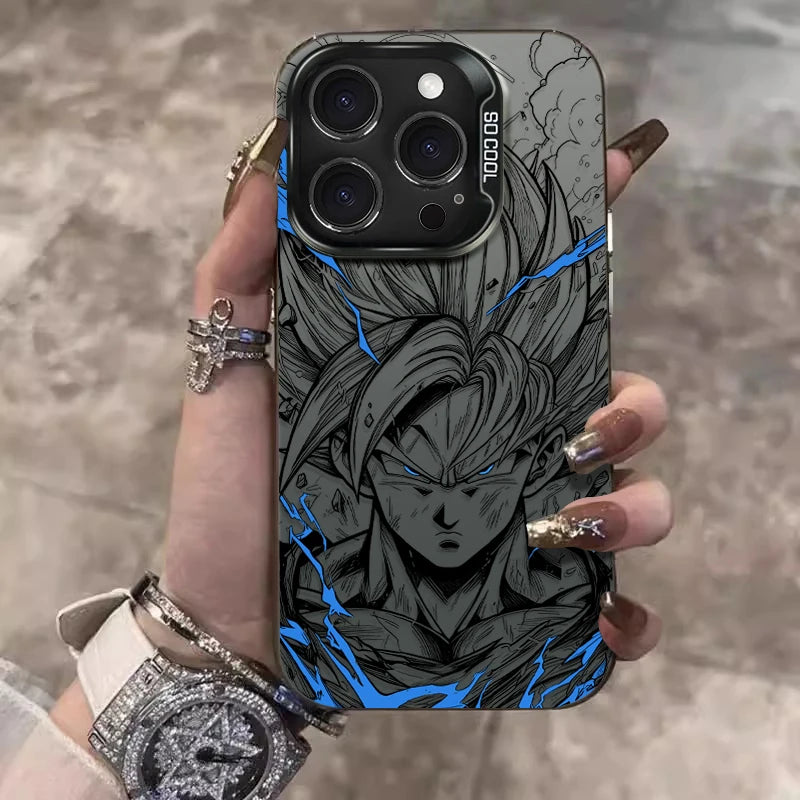 Coque iPhone Dragon Ball – Goku & Vegeta, PC+TPU Anti-Choc, iPhone X à 17 Pro Max