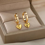 Stainless Steel Heart Earrings For Women Vintage Gold Color Love Heart Drop Earring Wedding Christmas Jewelry Gift Bijoux Femme TechVisio